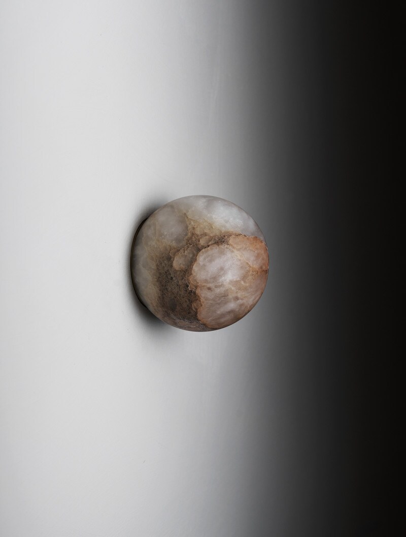 Trimless Mini Orb 3" Shown in Veined Alabaster Globe.